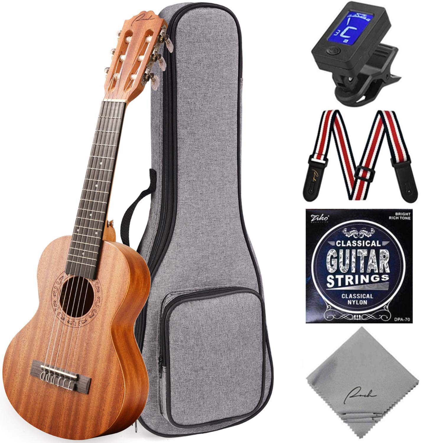 Ranch Guitalele Acoustic 28 inch Professional 6 Strings Guitar Ukulele Small Travel Classical Guitarlele Kit for Beginners Pack Bundle Gig bag, Tuner, Strap, Strings Set Ranch Guitalele Acoustic 28 inch Professional 6 Strings Guitar Ukulele Small Travel Classical Guitarlele Kit for Beginners Pack Bundle Gig bag, Tuner, Strap, Strings Set